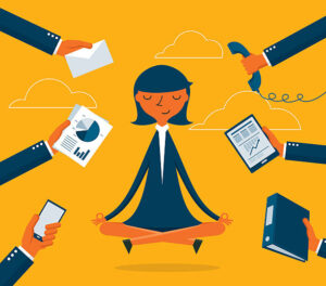 businesswoman meditation